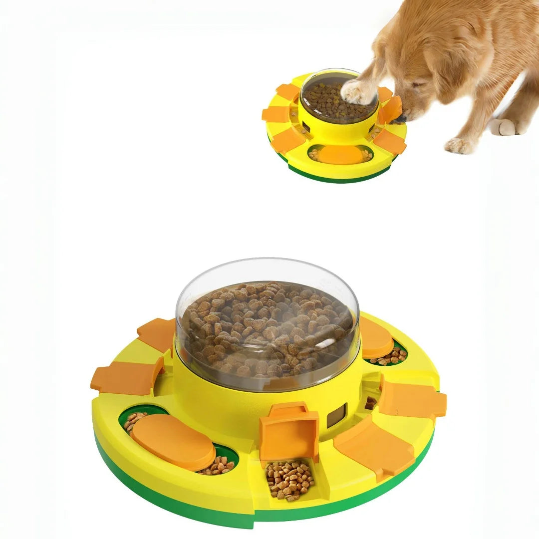 Interactive Puzzle Toy for Dogs Enrichment Pet Slow Feeder Dispenser for Dry Food and Treats