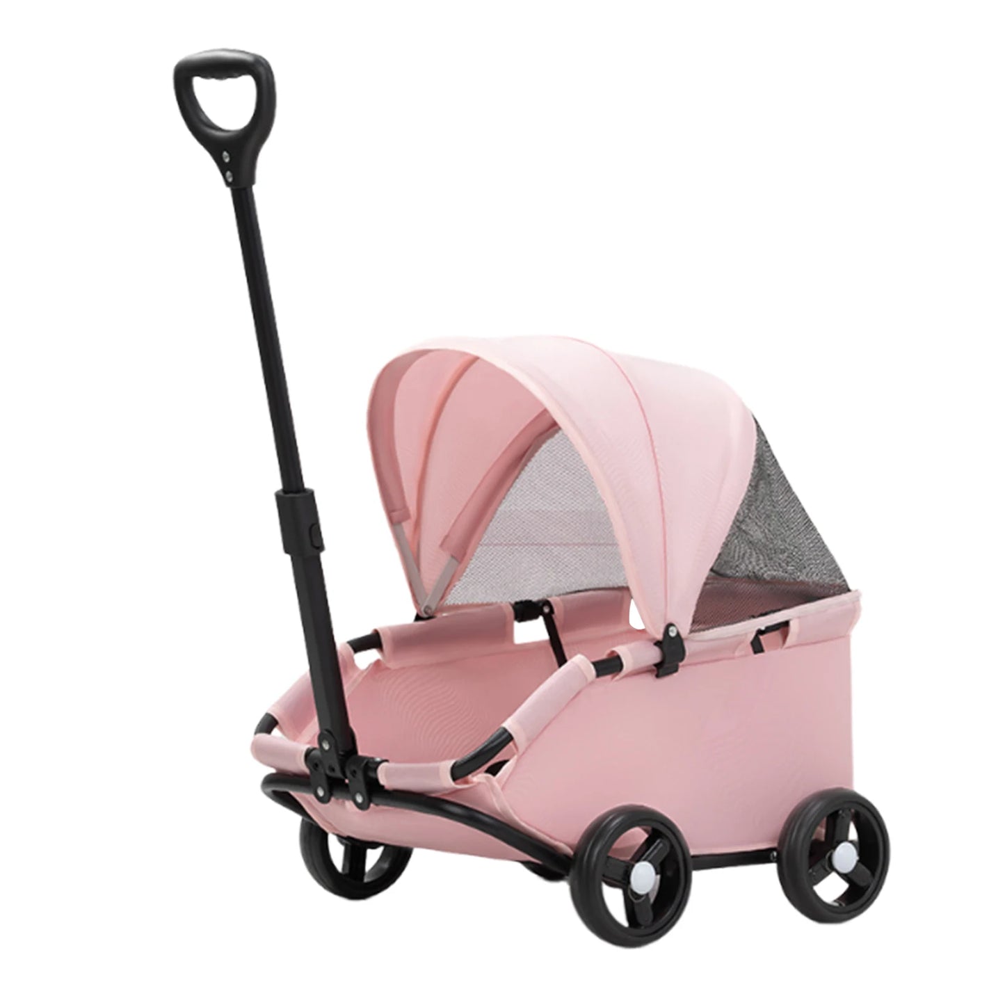 Pet Stroller With Sun Cover Breathable For Dogs Cats