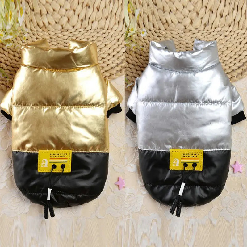 Winter Pet Dog Coat Warm Cotton Padded Jacket Thickened Stand-Up Collar for Small Dogs