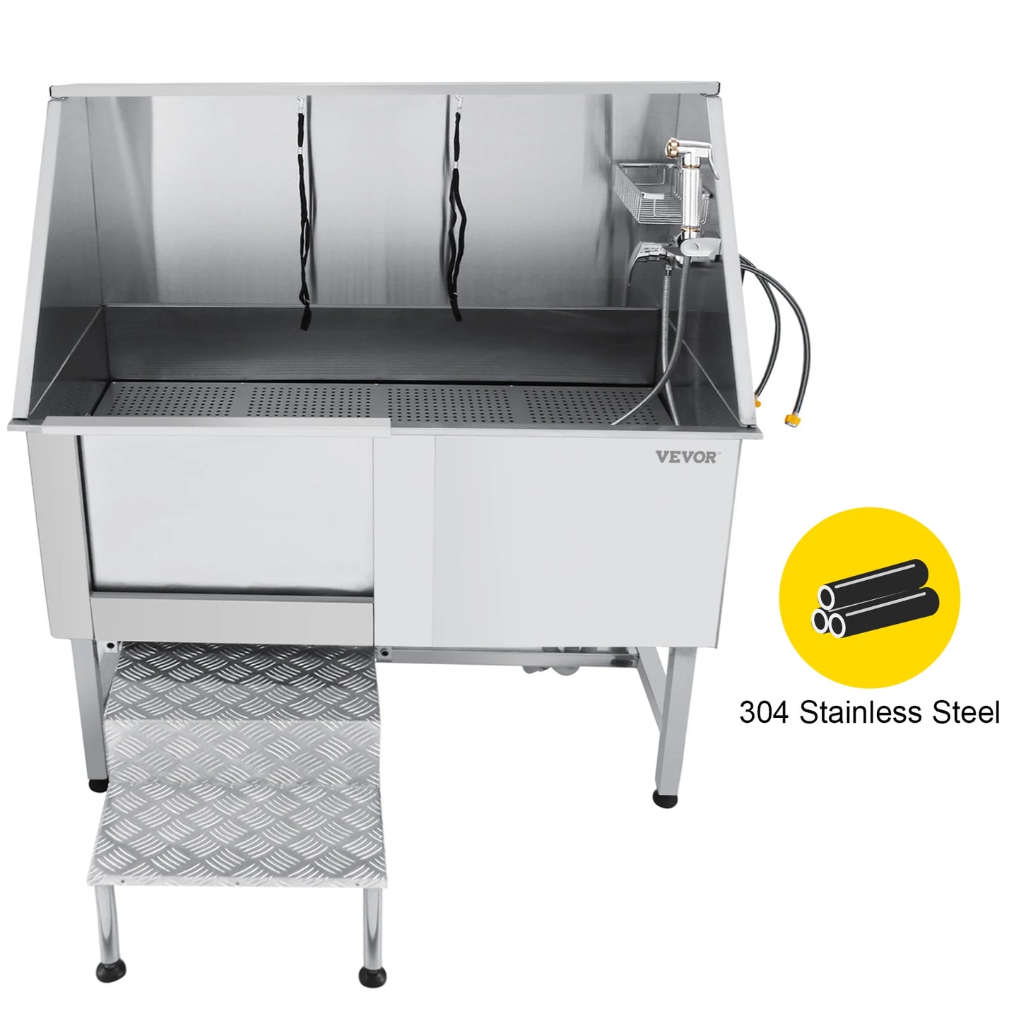 Dog Grooming Tub Stainless Steel Bath Station