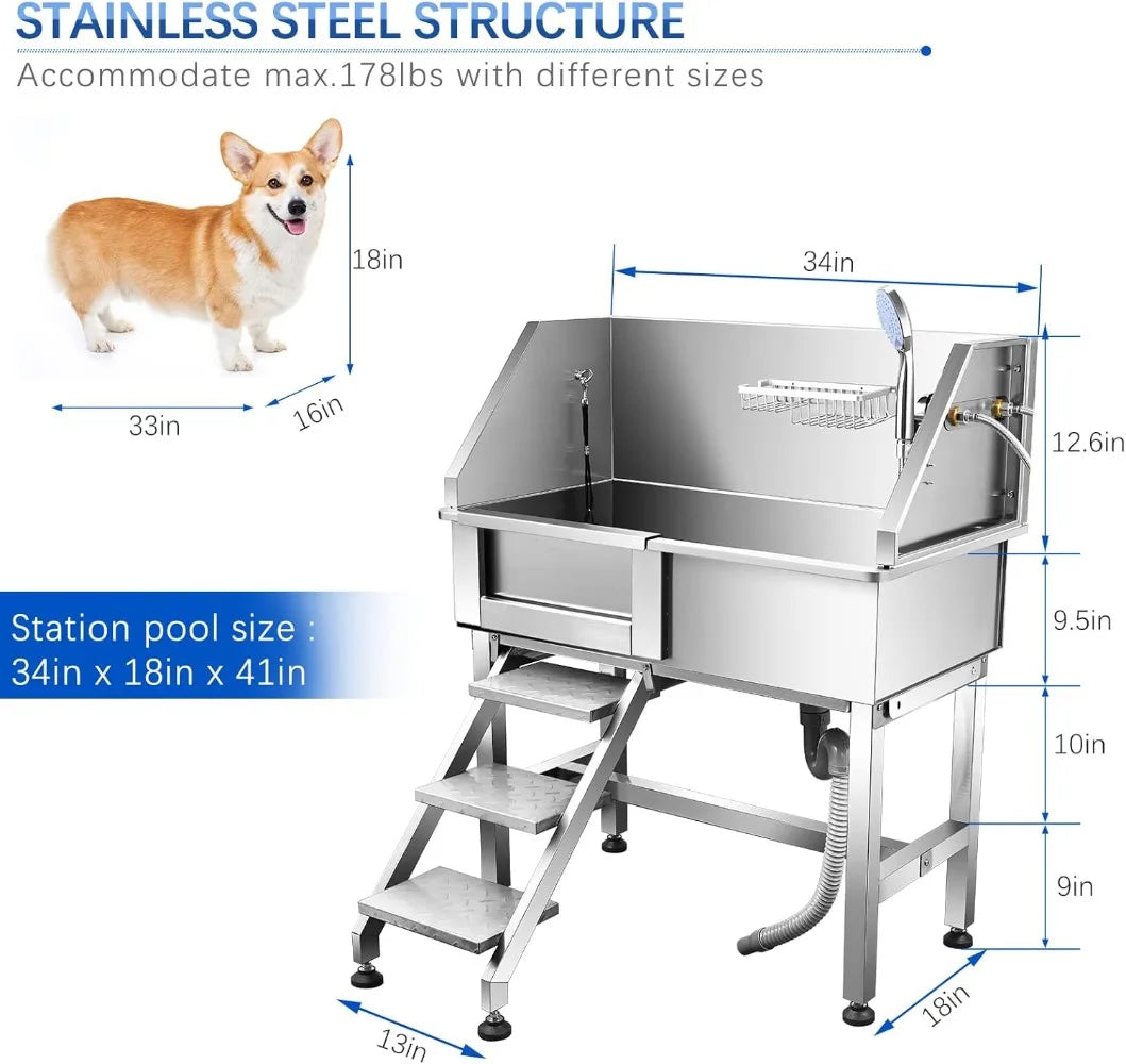 Hign-concerned Dog Bathtub With Sliding Door For Home Use