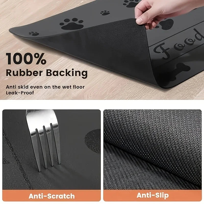 Absorbent Pet Feeding Mat With Waterproof Rubber Backing