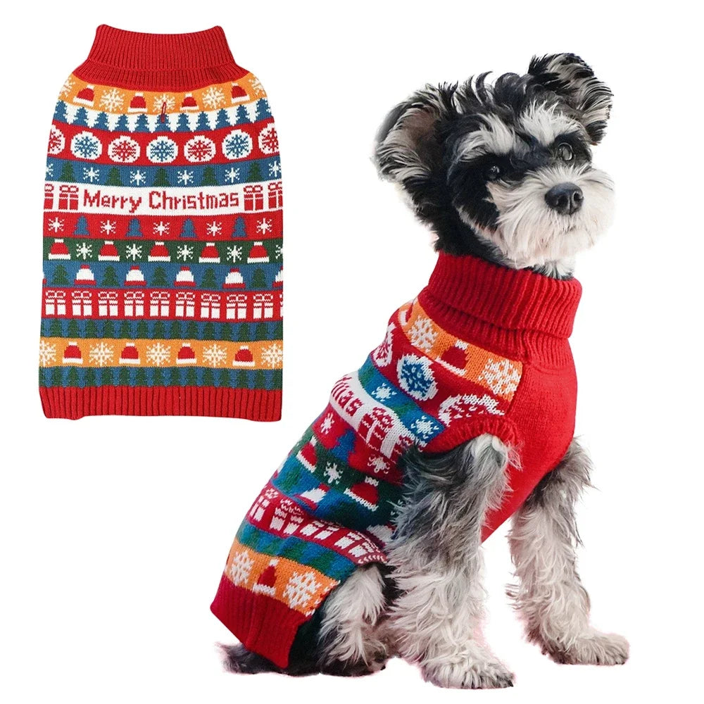 Puppy Sweaters Christmas Pet Clothes Winter Warm Knitwear for Small Dogs Cute Knitted Costumes