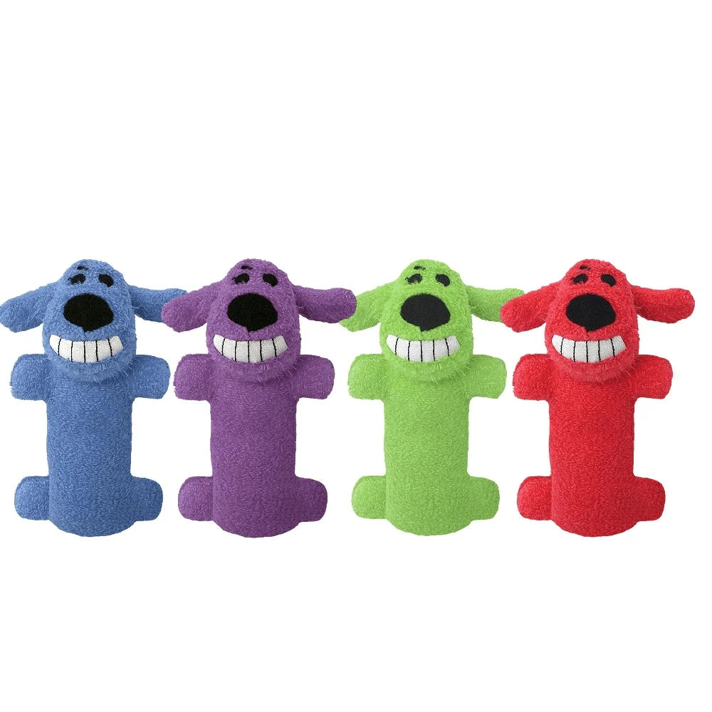 Loofa Plush Dog Toy Squeaky 6 Inch Assorted Colors For Dogs