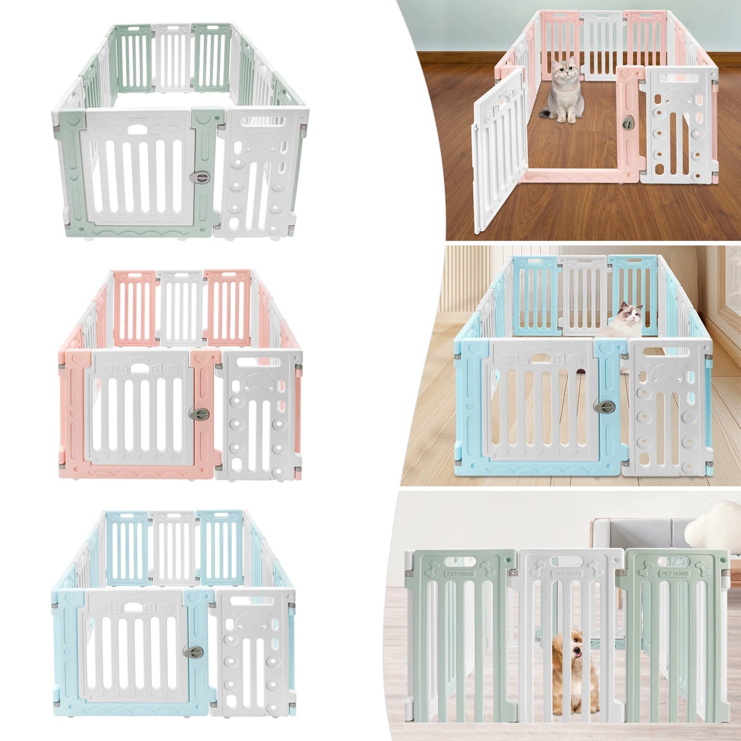 Pet Safety Fence Easy Installation Decorative Dog Playpen with Bone Patterns