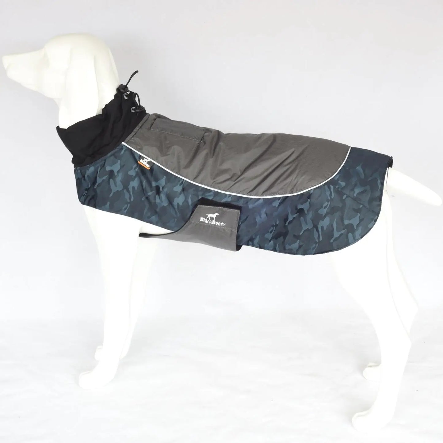 Warm Winter Dog Coat Waterproof Jacket With Reflective Trim And Leash Slot Blue Size M