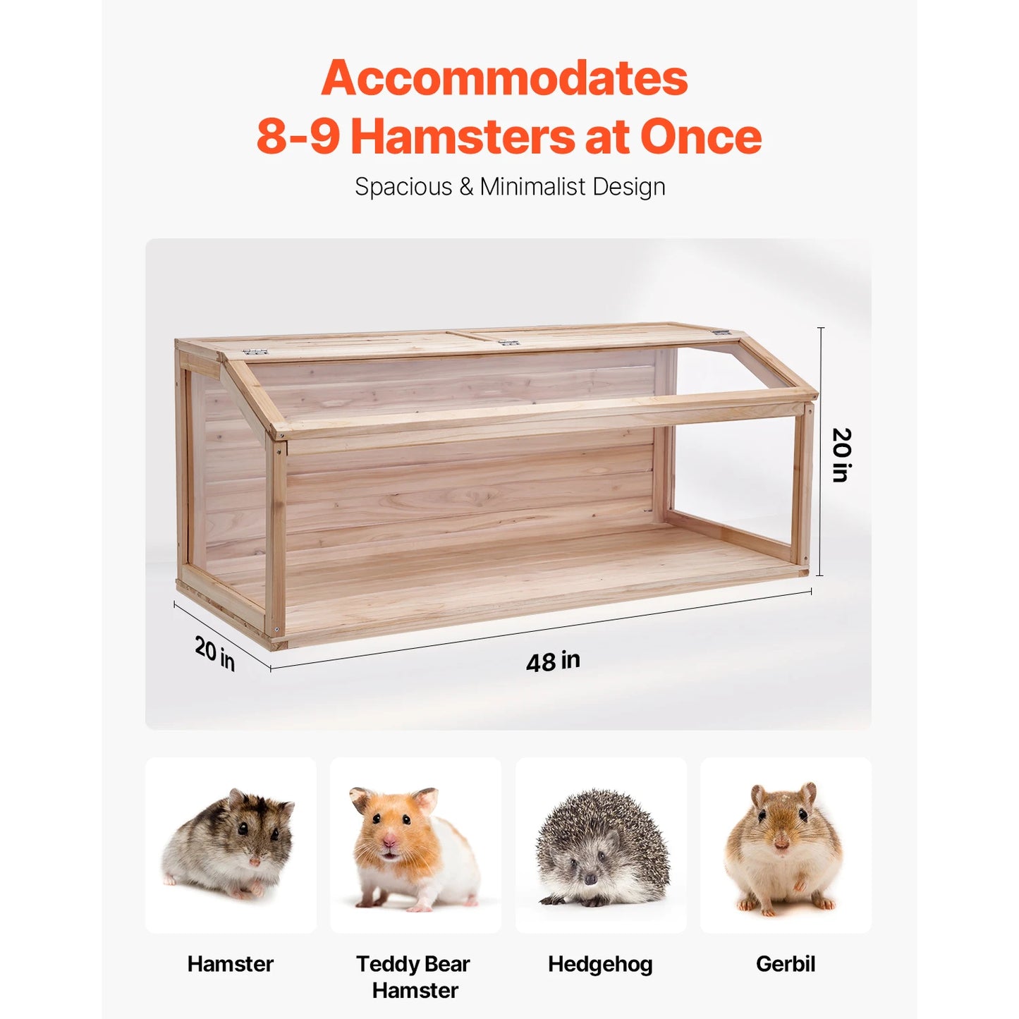 Wooden Hamster Cage Habitat Open Top Small Animal House