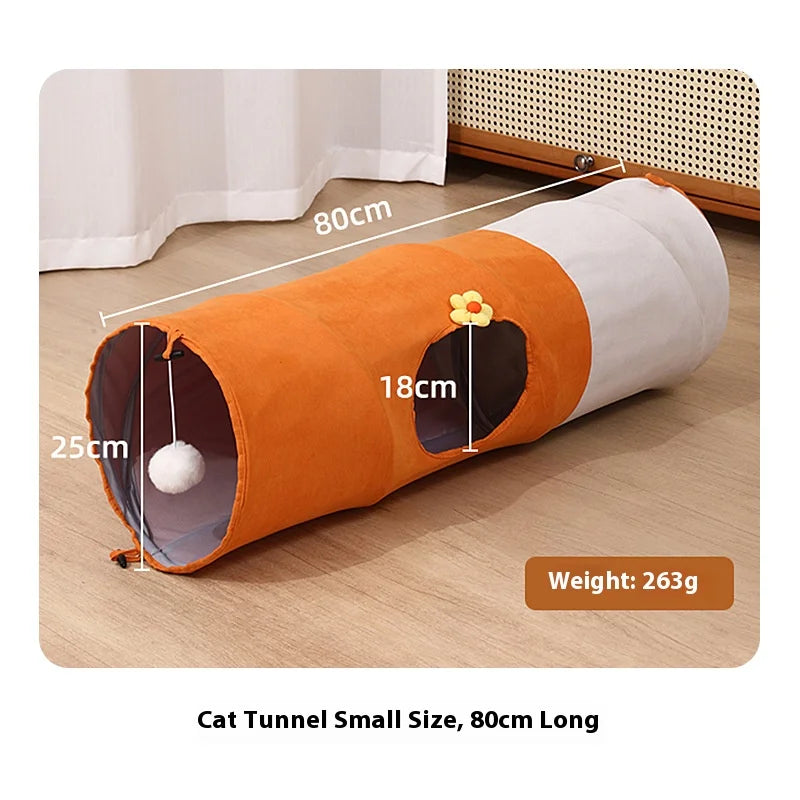 Premium Cat Tunnel Bed Hybrid Oversized Design Multi-Access Points Oxford Fabric for Large Cats