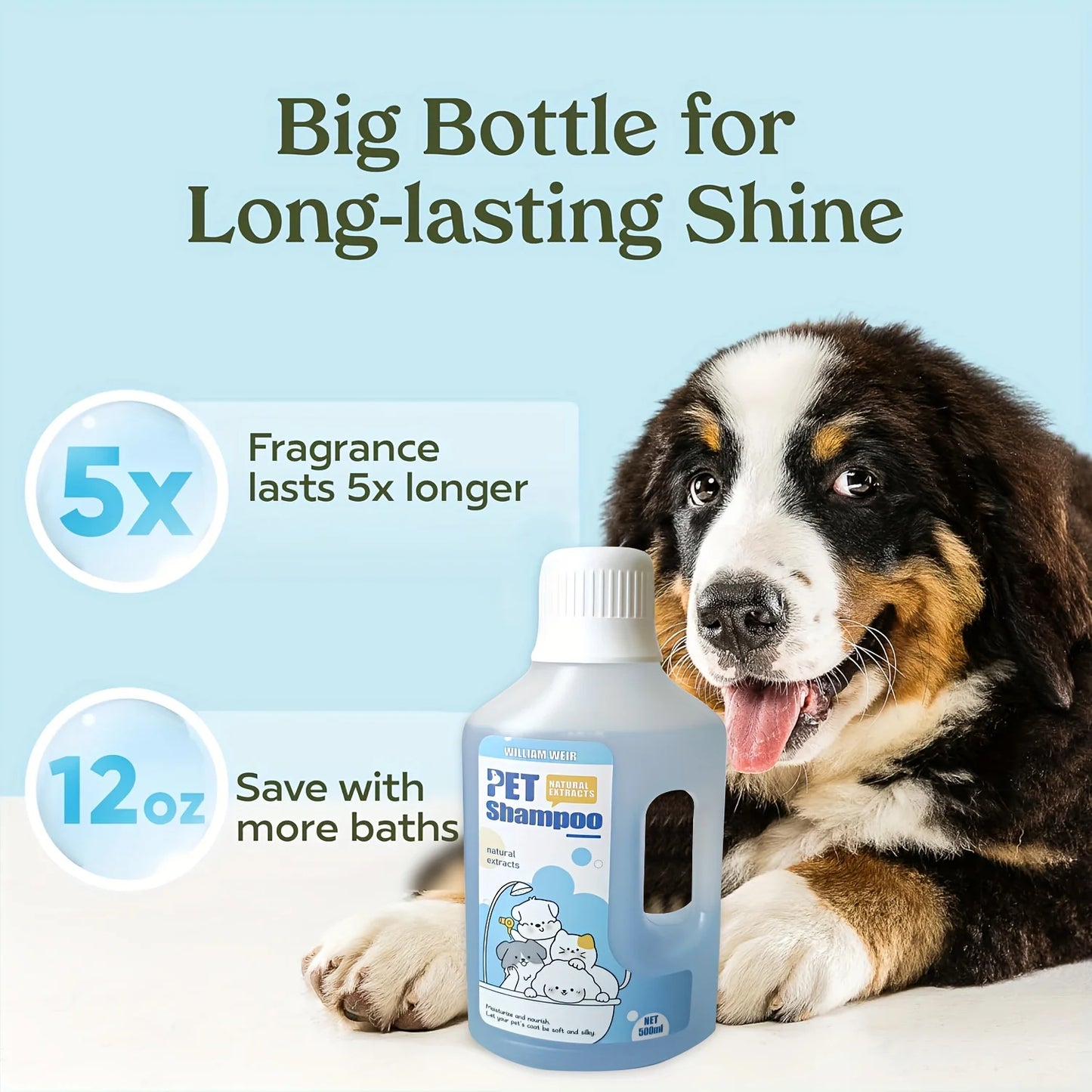 Gentle Pet Bath Gel for Cats and Dogs 500ml Soothing Formula