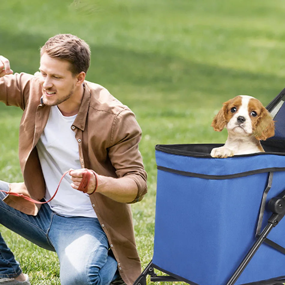 Waterproof Pet Stroller for Dogs and Cats Folding Travel Carrier