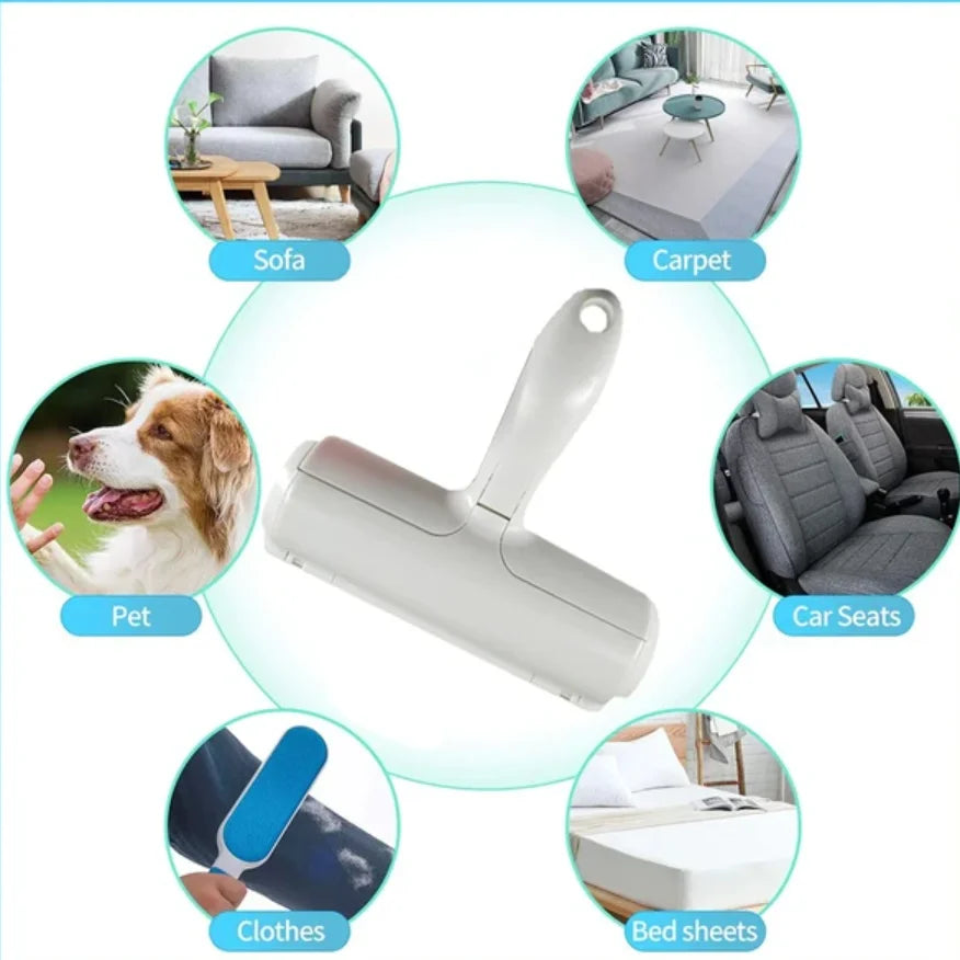 2-Way Pet Hair Roller Remover and Lint Brush for Easy Cleaning