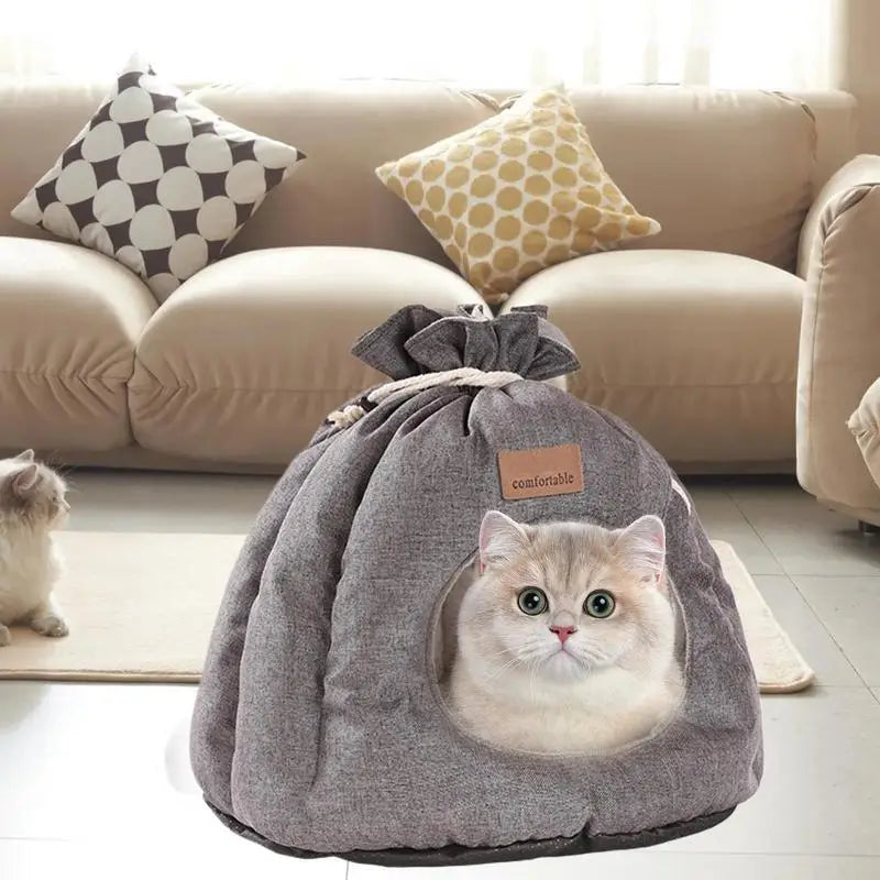 Waterproof Sack Shape Cat Bed Portable Soft Non-Slip Design