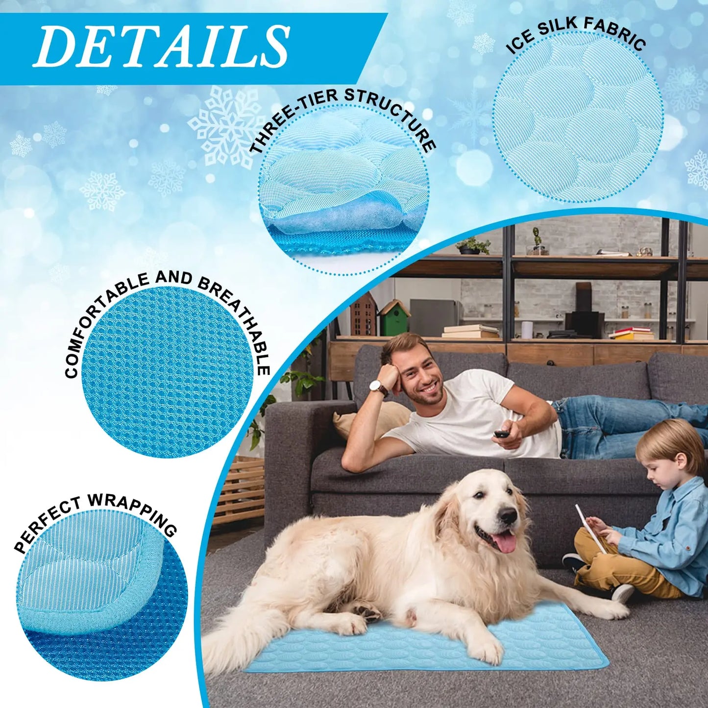 Dog Cooling Mat Moisture Proof Breathable Summer Pet Blanket
