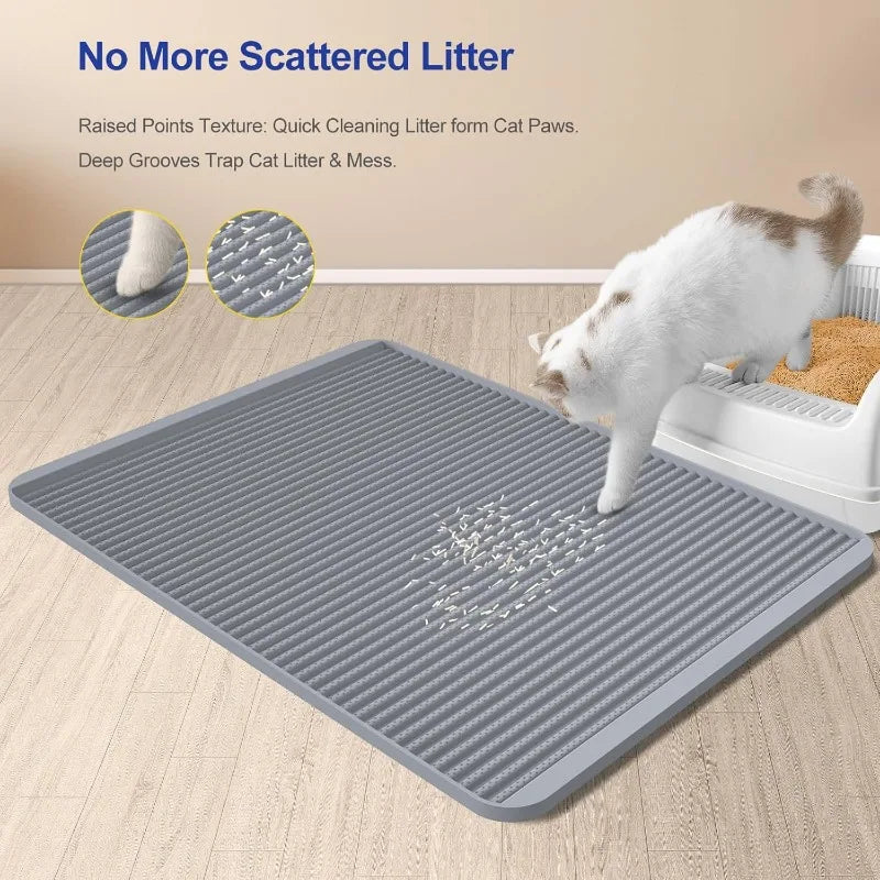 Silicone Cat Litter Mat Large Waterproof Non Slip Durable 31x23