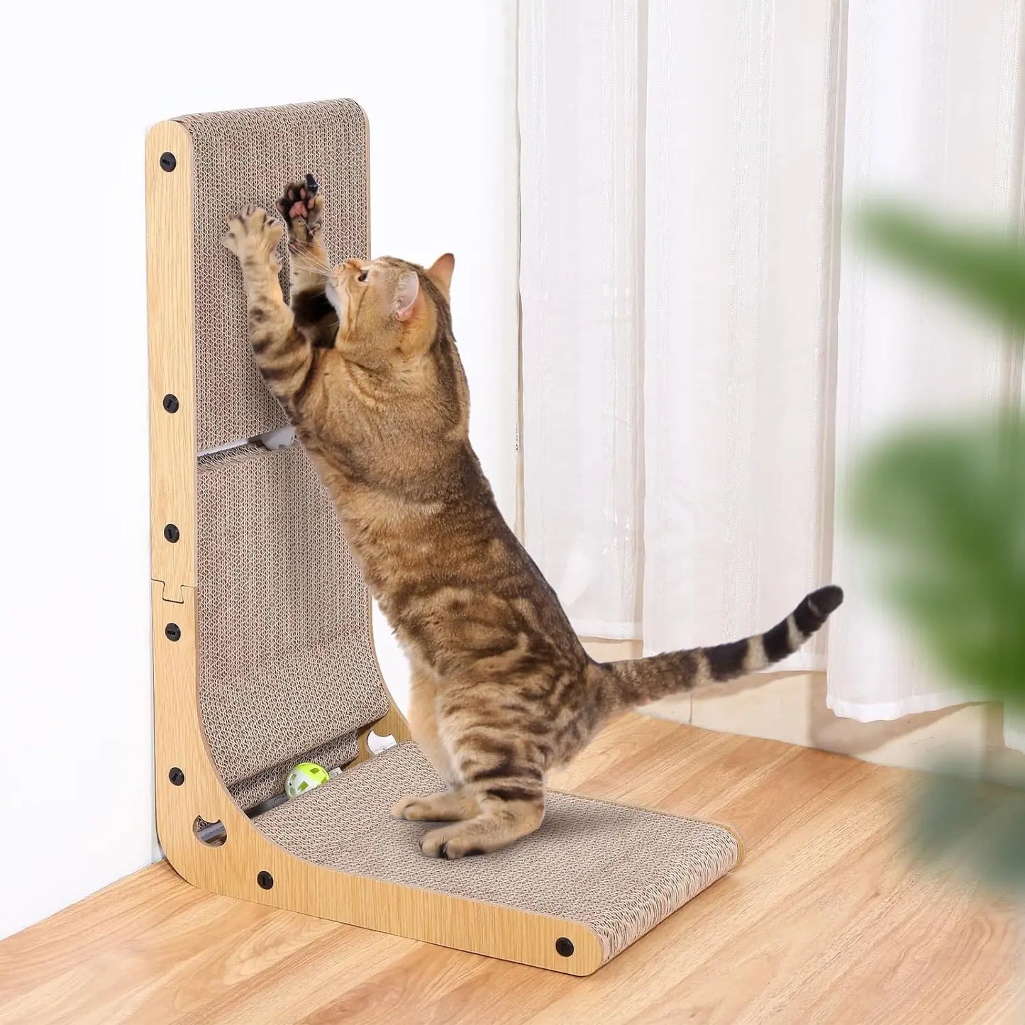 L Shape Cat Scratcher 23.6 Inch Cardboard Scratch Pad for Cats
