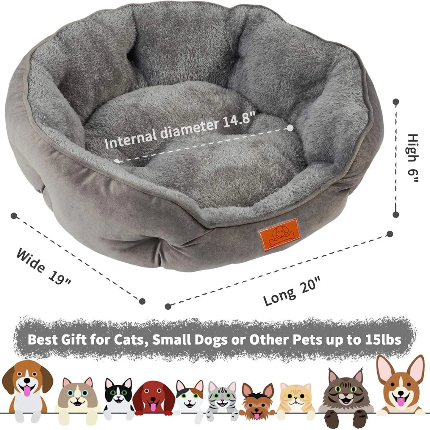 Soft Water Resistant Pet Bed with Non-Slip Base for All Pets
