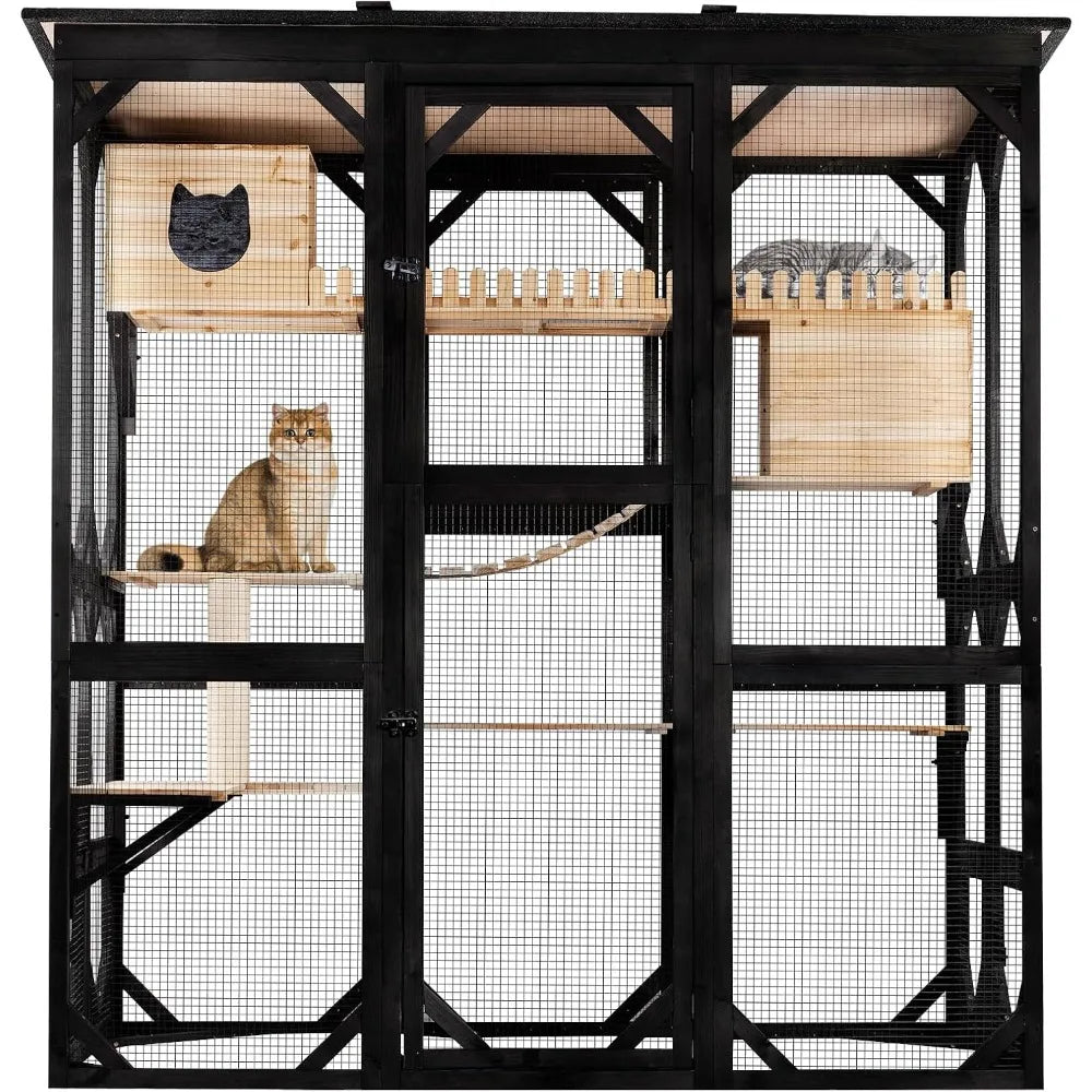 Large Outdoor Cat Catio Walk-in Enclosure for Multiple Cats