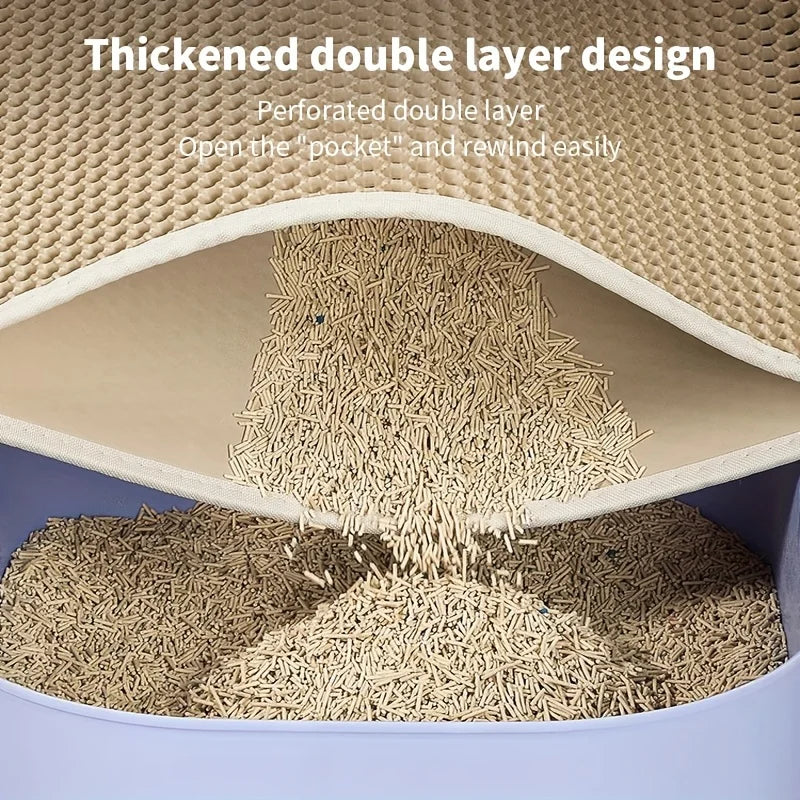 Large Cat Litter Mat Advanced Honeycomb Design for Easy Cleaning