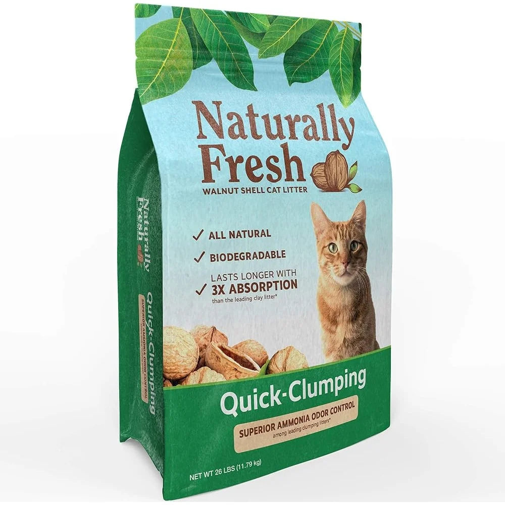 Walnut Shell Cat Litter 26lbs Unscented Odor Control Easy Clean