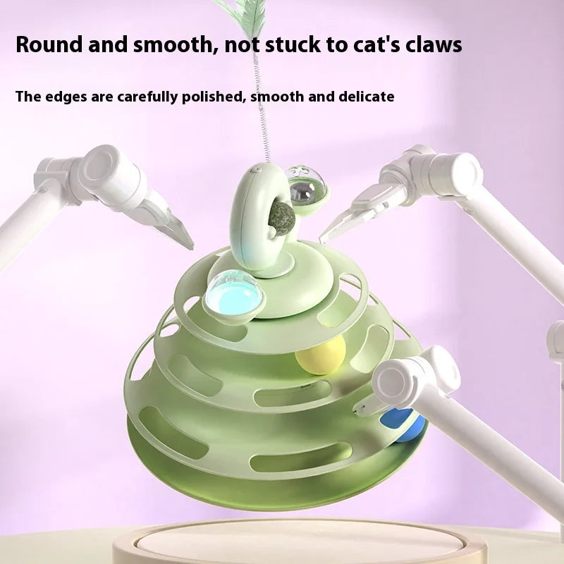 Interactive Cat Toy Tower With Roller Balls For Fun Playtime