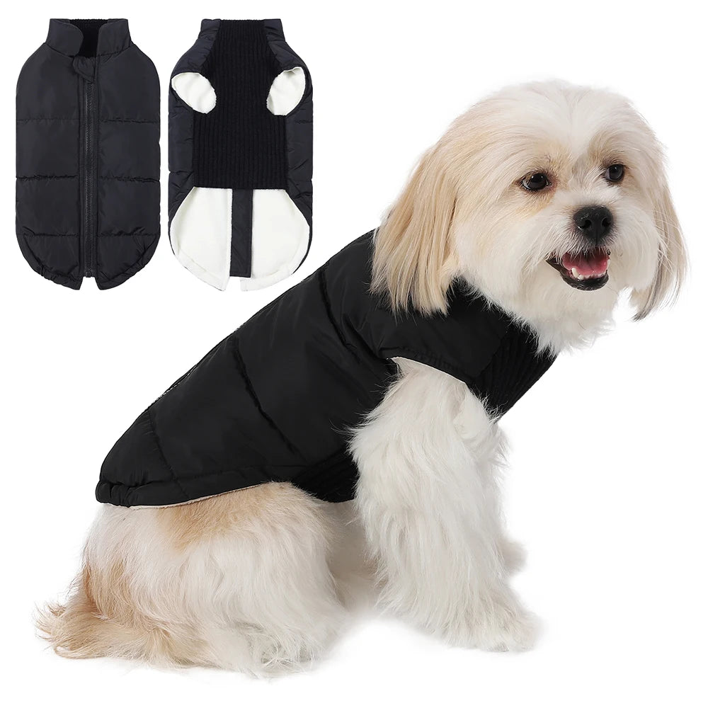 Warm Knitted Dog Vest Jacket for Autumn Winter Small Breeds