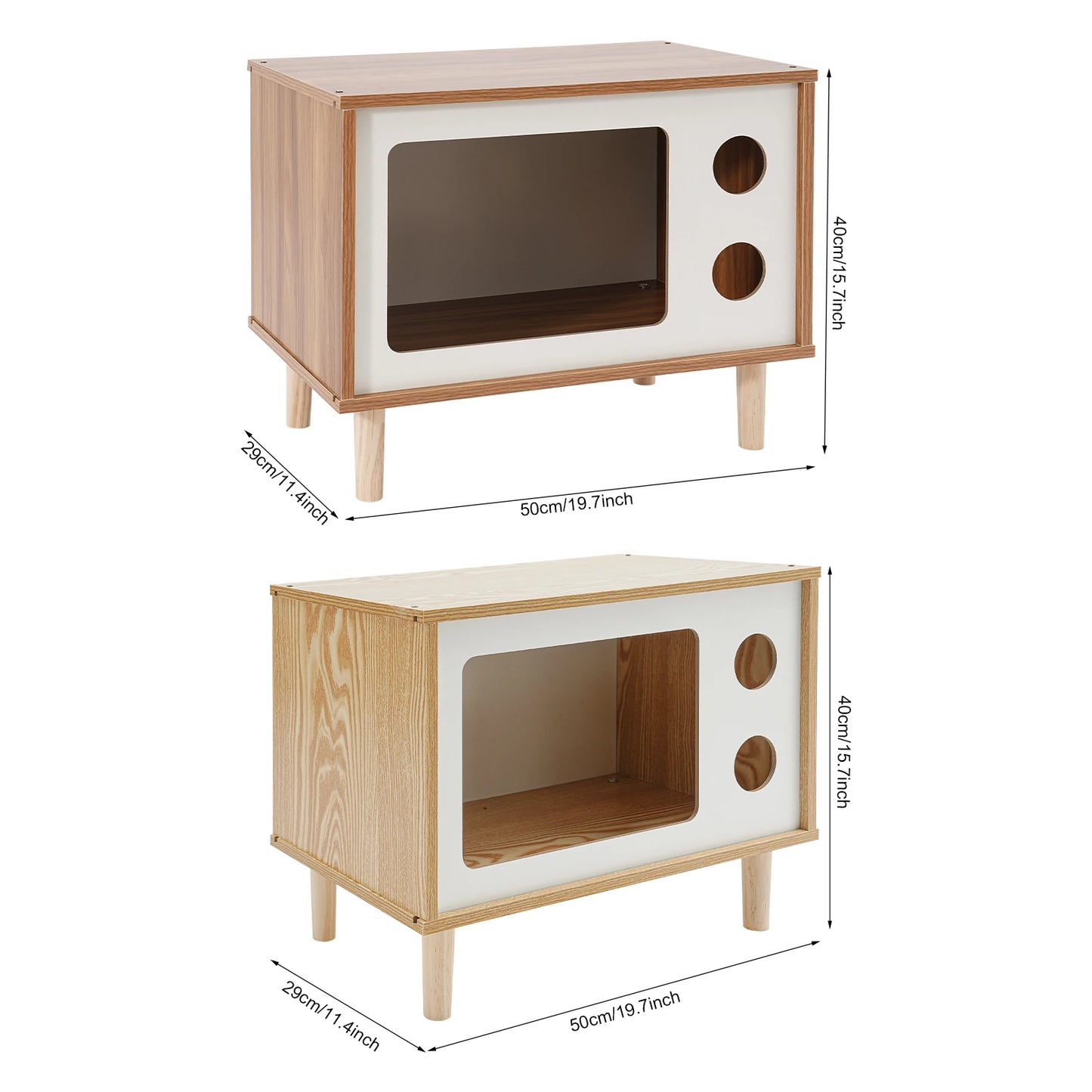 Wooden TV-Shaped Cat House by NoEnName Wear-Resistant Cat Bed for Small Pets