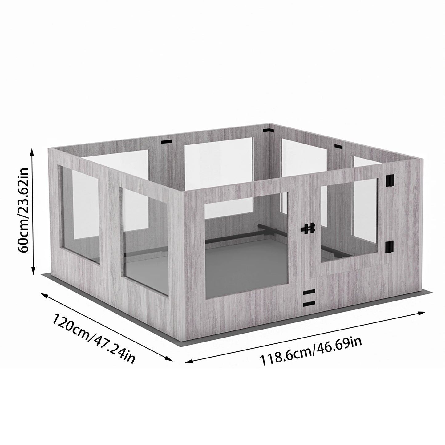 Bingo Paw Tempered Glass Dog Playpen With Waterproof Pad