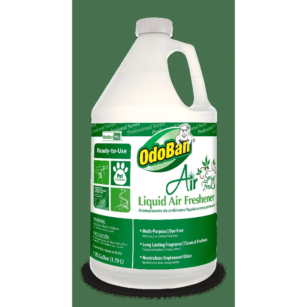 Liquid Air Freshener RTU Spring Fresh Deodorizer 1 Gallon Effective Odor Eliminator for Pets Tobacco Cooking Mold and Mustiness