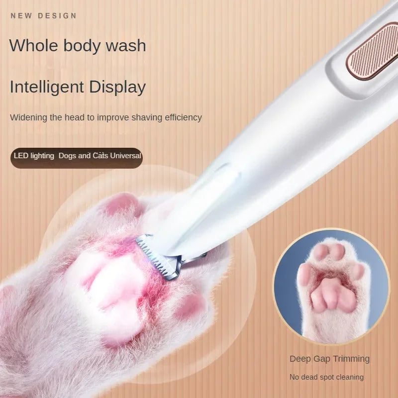 New Waterproof Dog Paw Trimmer with LED Light and Display