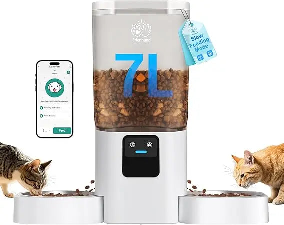 Automatic Cat Feeder WiFi Slow Feed Large Capacity for Two Cats