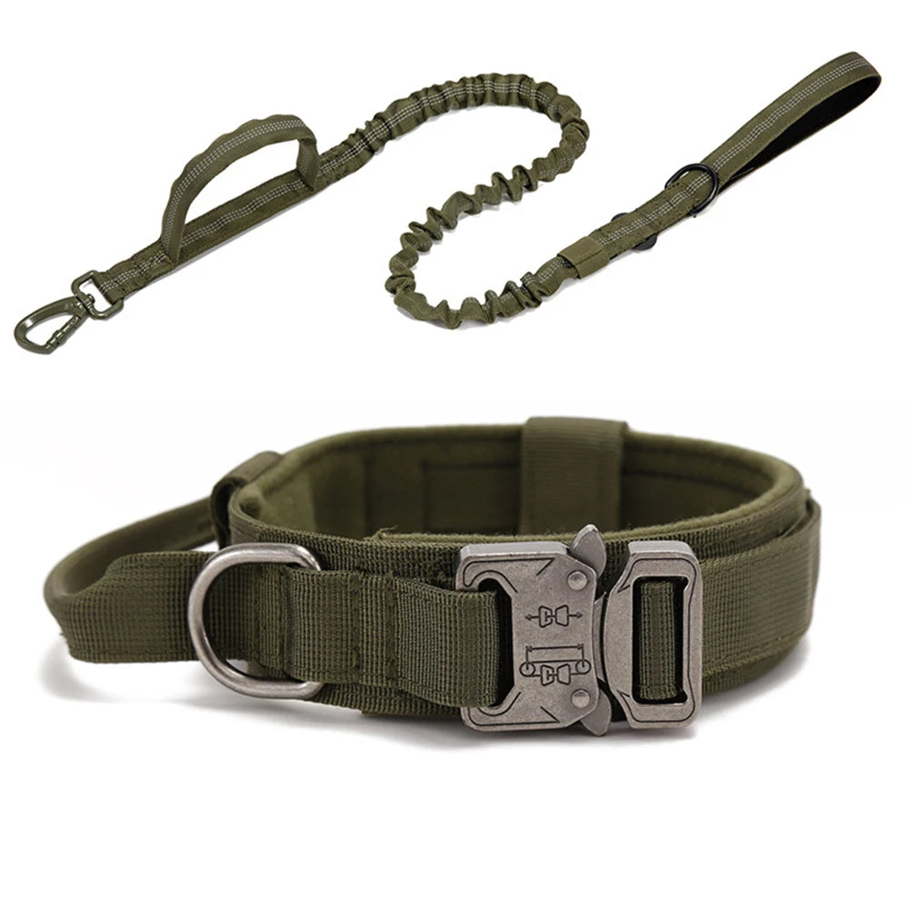 Durable Nylon Dog Collar and Leash Set for Large Breeds