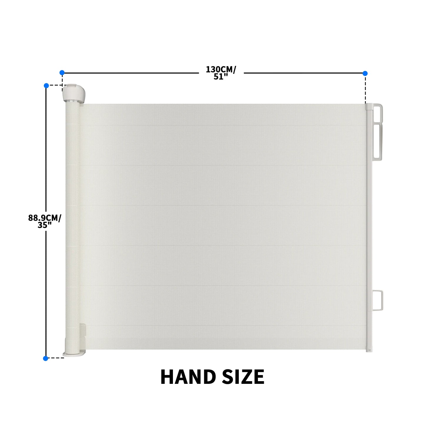 Extra Wide Retractable Dog Gate for Kids and Pets in White
