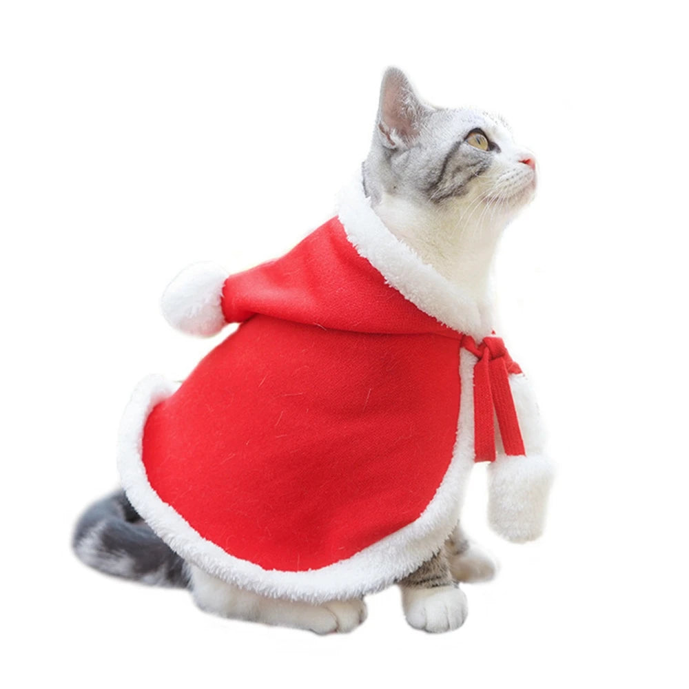 Pet Cat Dog Cape Change Into Santa Cape Deer Red Riding Hood Warm Plush Kawaii Comfortable Windproof Costume