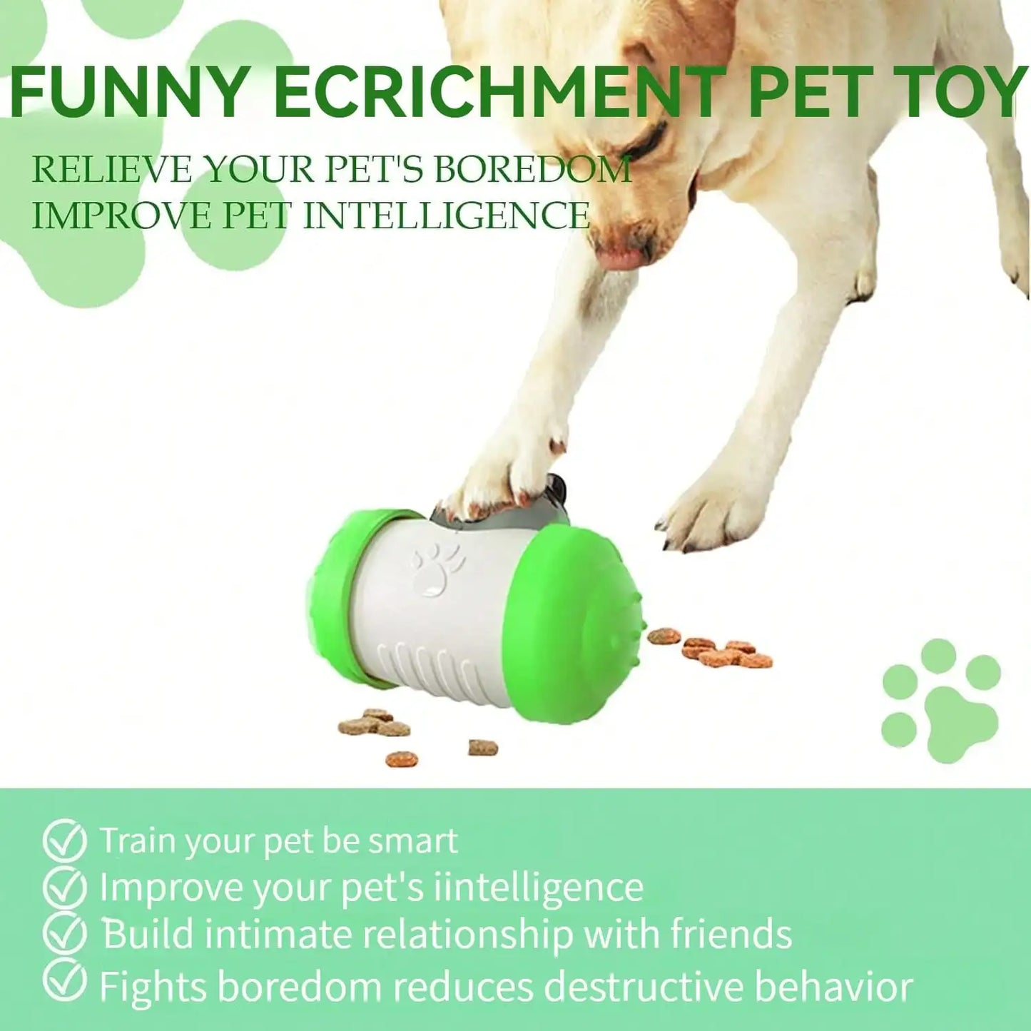 Snack Dispensing Dog Toy Rocking Bear Food Dispenser Tumbler
