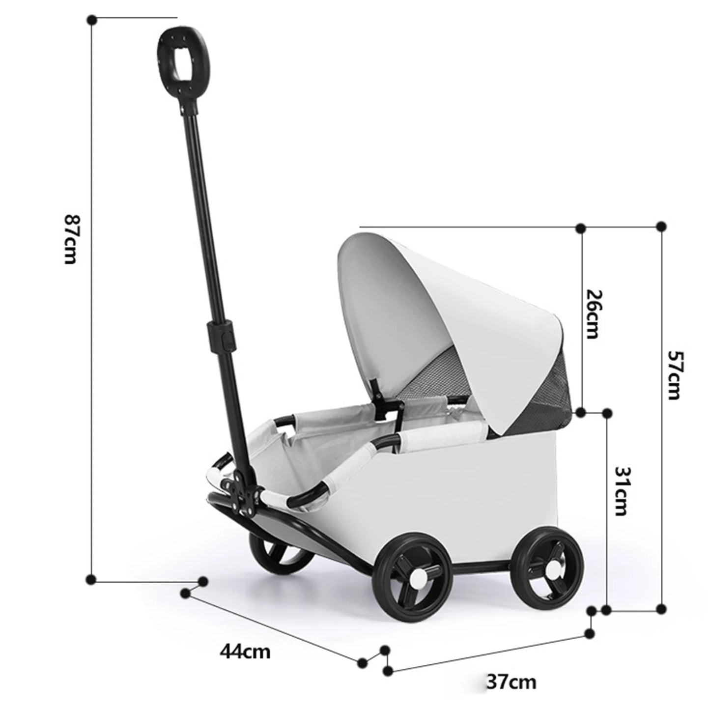 Pet Stroller With Sun Cover Breathable For Dogs Cats