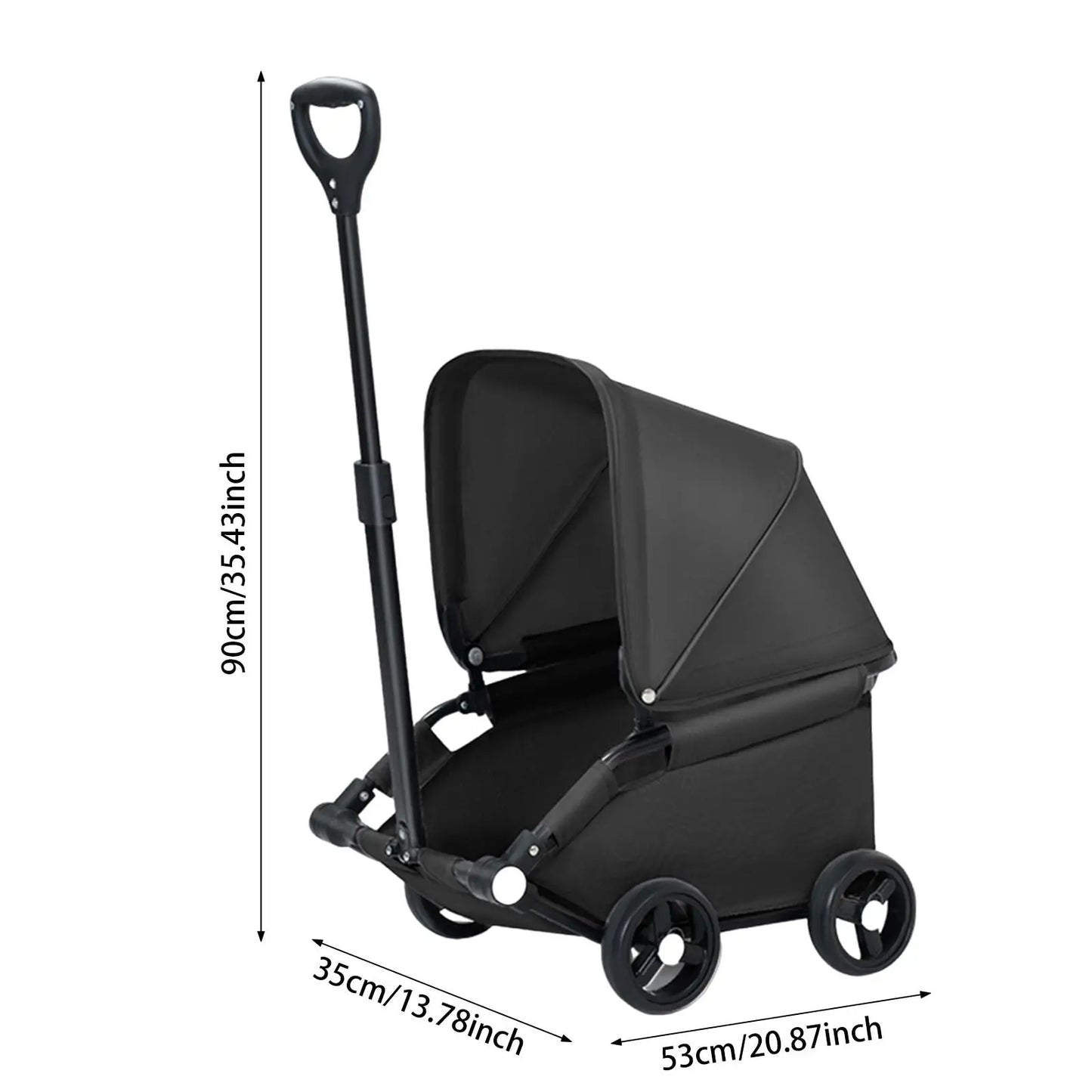 Pet Stroller With Sun Cover Breathable For Dogs Cats
