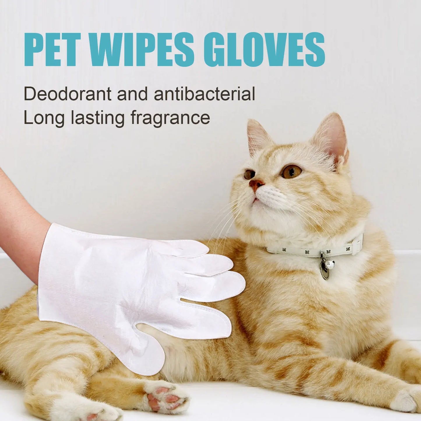 6Pack Cat Dog Grooming Glove Pet Hair Deshedding Brush Wipes