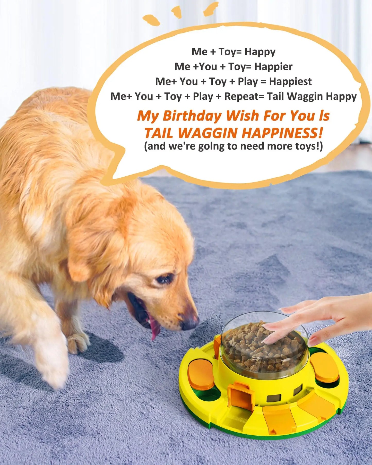 Interactive Puzzle Toy for Dogs Enrichment Pet Slow Feeder Dispenser for Dry Food and Treats
