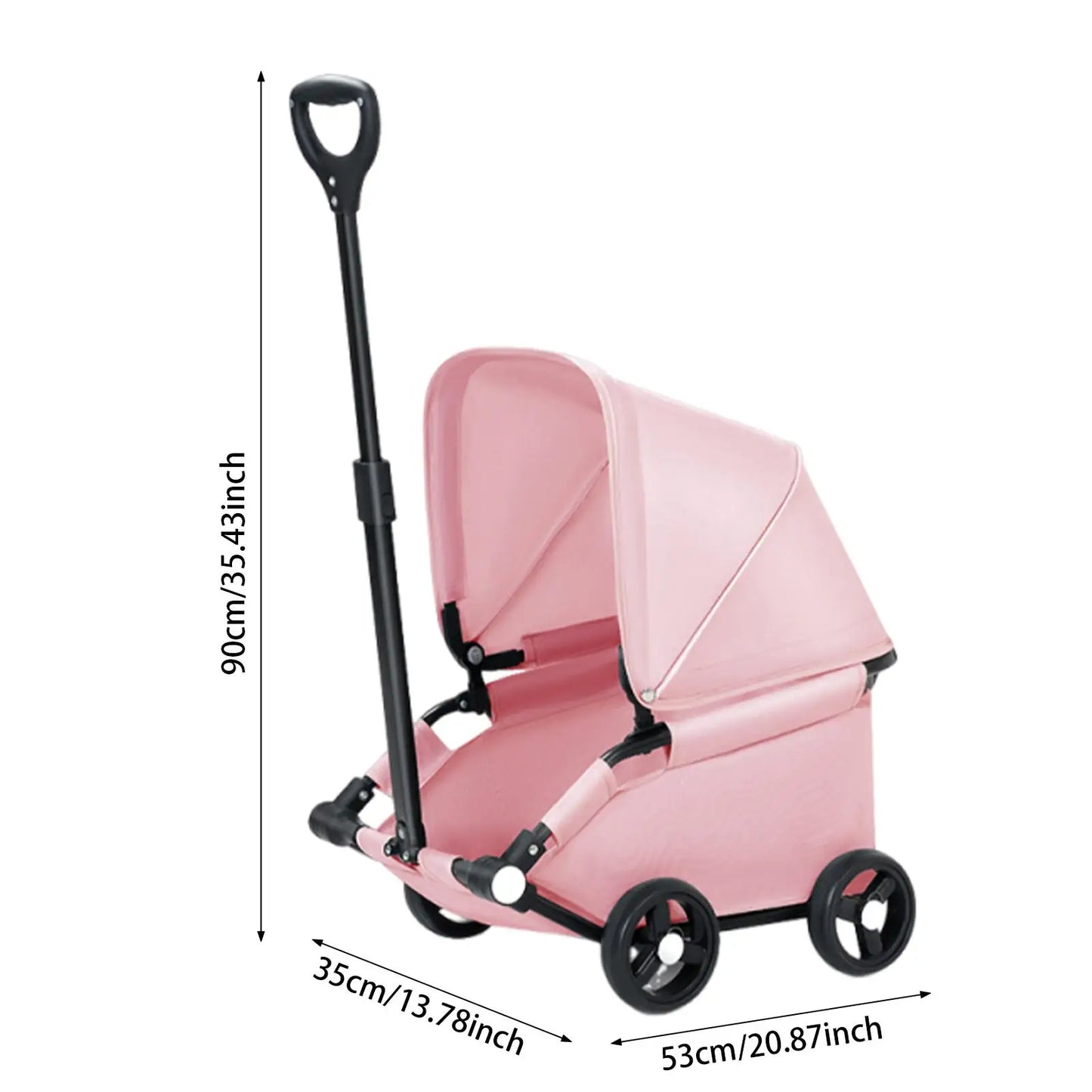 Pet Stroller With Sun Cover Breathable For Dogs Cats