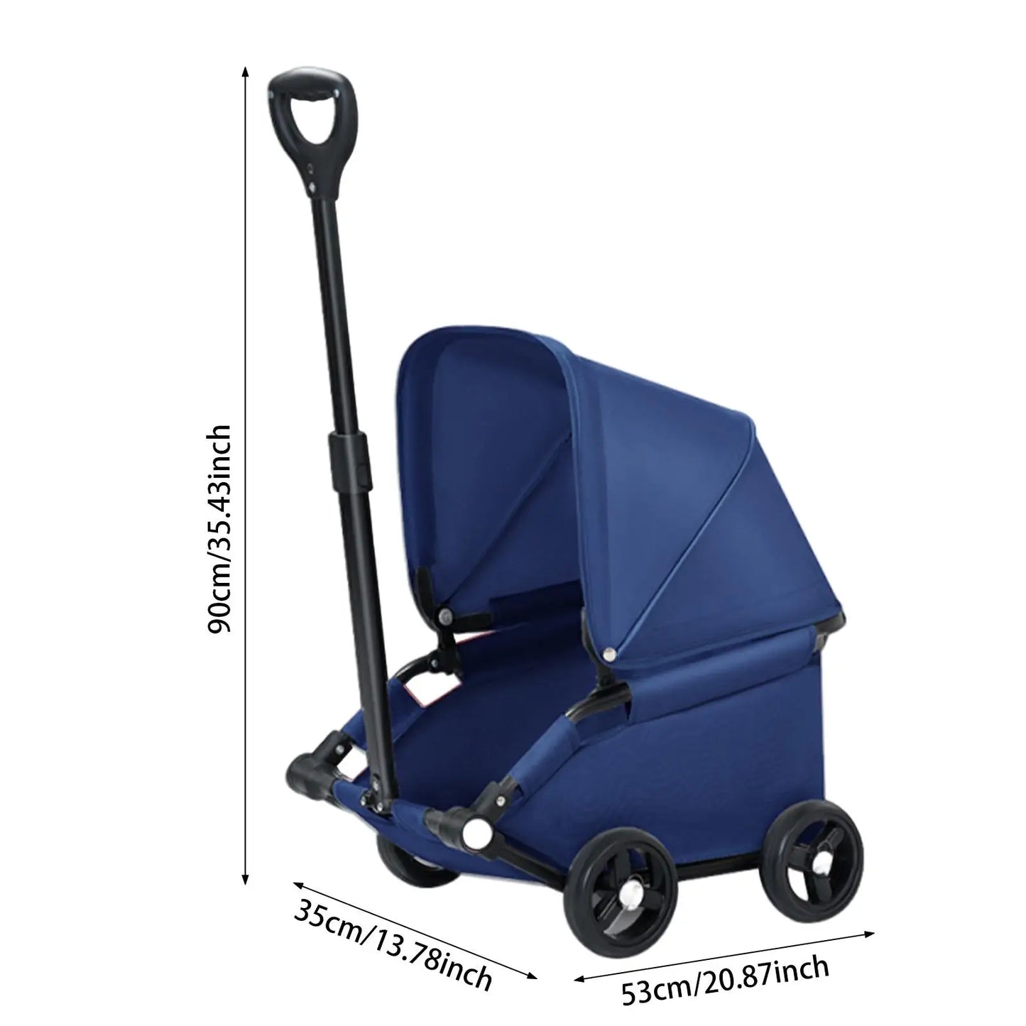 Pet Stroller With Sun Cover Breathable For Dogs Cats