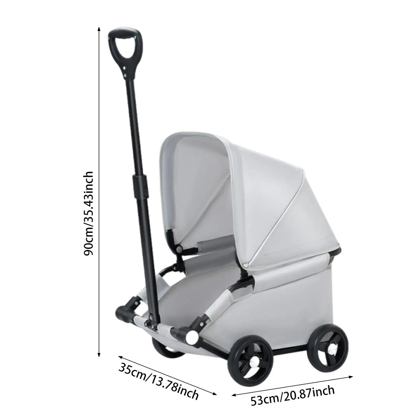 Pet Stroller With Sun Cover Breathable For Dogs Cats