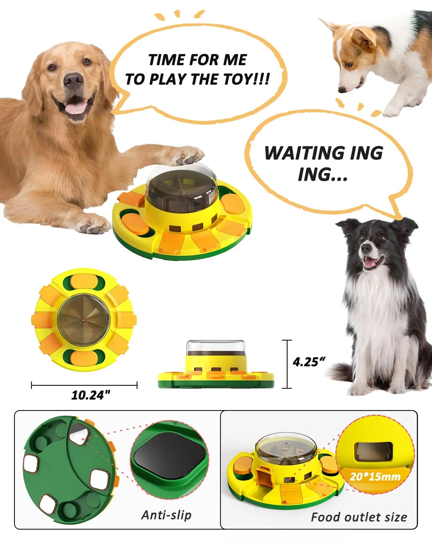 Interactive Puzzle Toy for Dogs Enrichment Pet Slow Feeder Dispenser for Dry Food and Treats