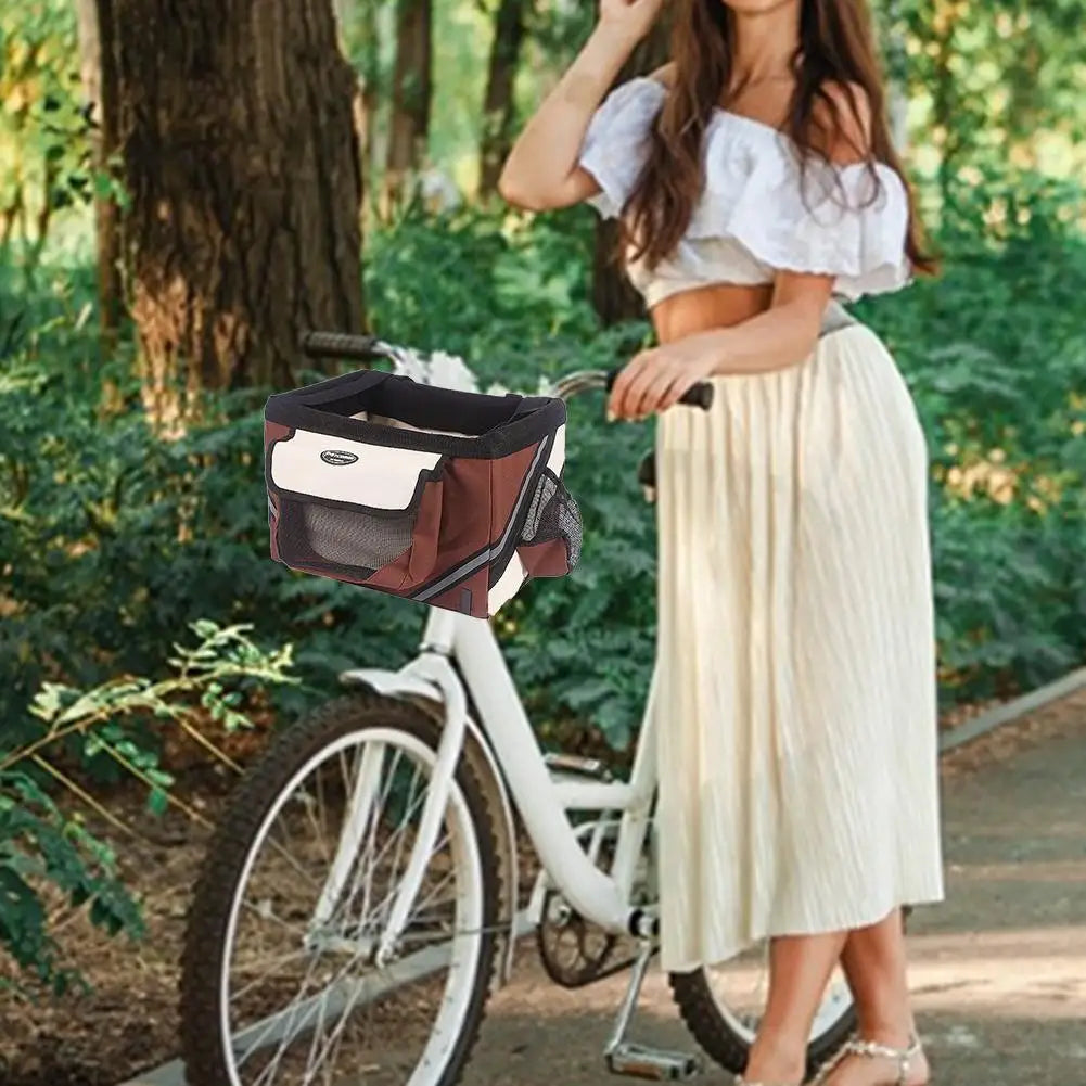 Pet Dog Bicycle Bag Bike Handlebar Front Basket Carrier for Travel Shopping
