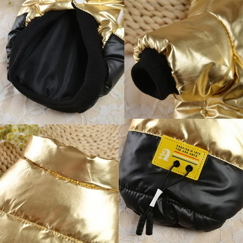 Winter Pet Dog Coat Warm Cotton Padded Jacket Thickened Stand-Up Collar for Small Dogs