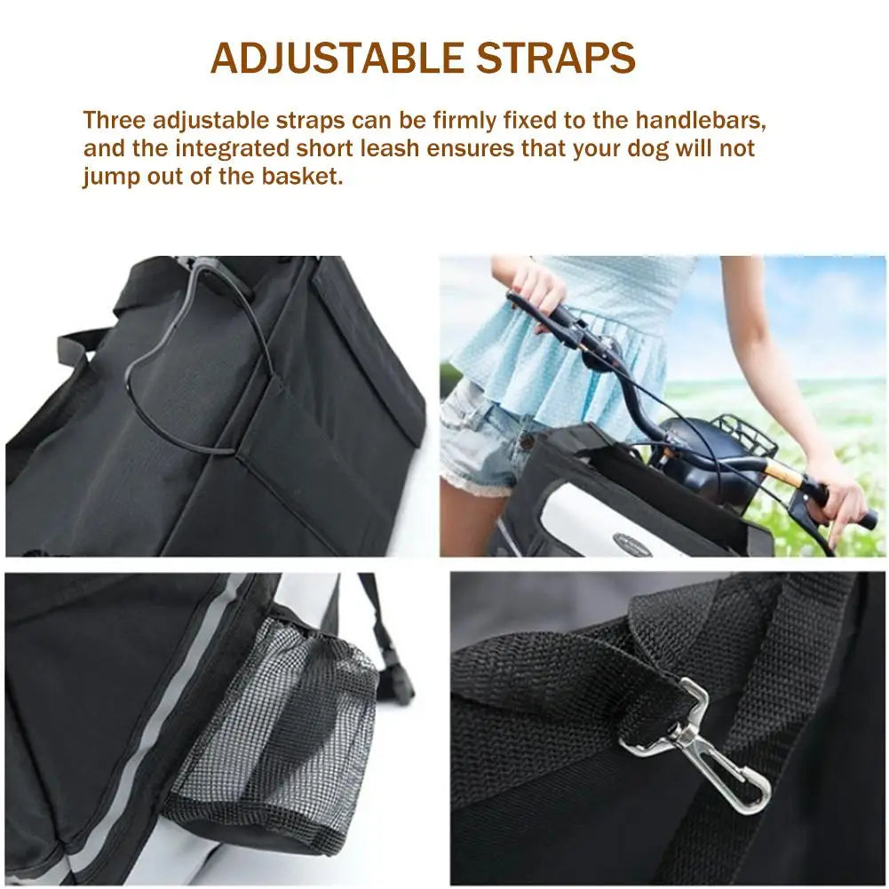 Pet Dog Bicycle Bag Bike Handlebar Front Basket Carrier for Travel Shopping