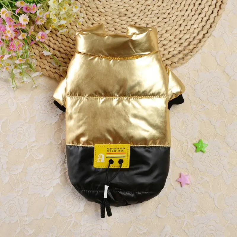 Winter Pet Dog Coat Warm Cotton Padded Jacket Thickened Stand-Up Collar for Small Dogs