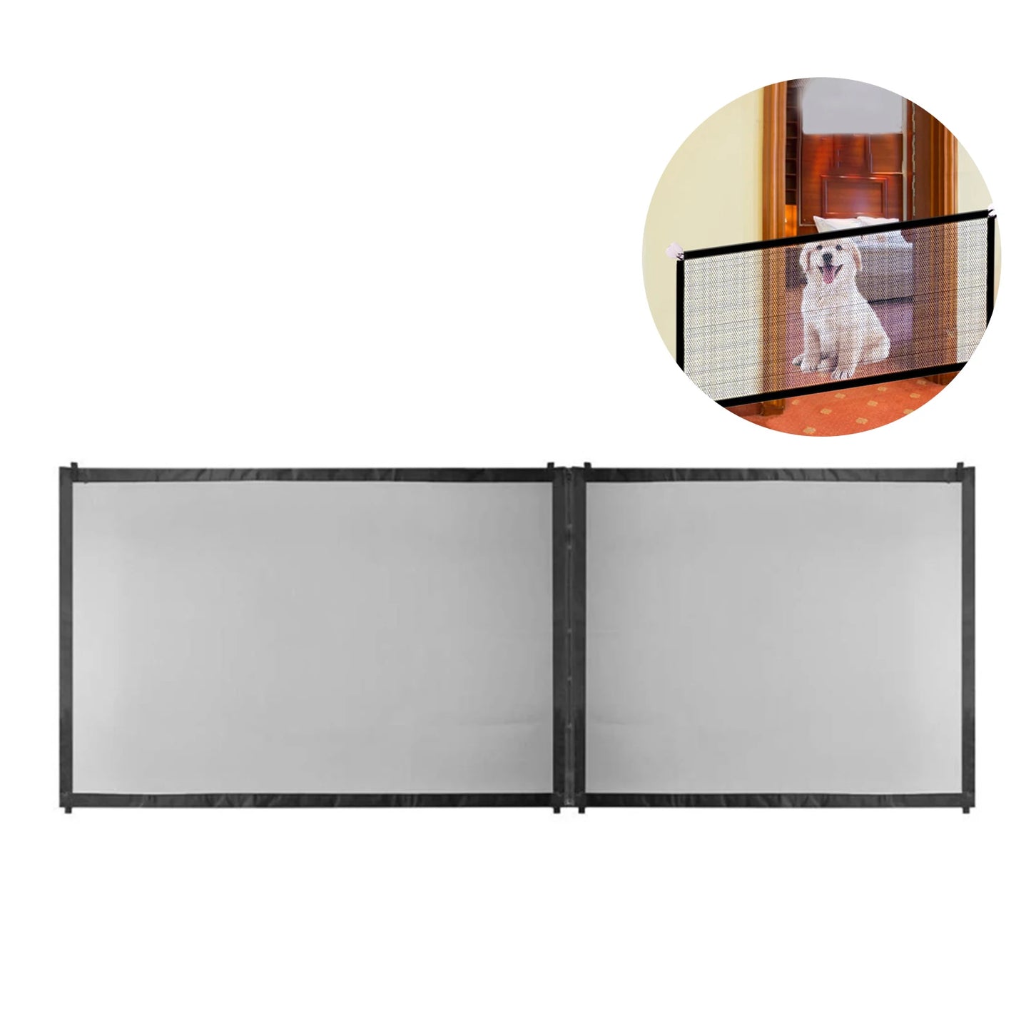 Adjustable Zipper Mesh Dog Gate Portable Folding Pet Barrier