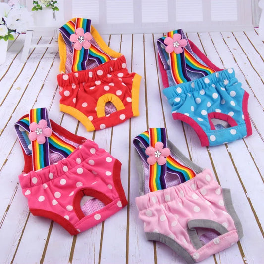 Dots Pet Dog Shorts Diaper Sanitary Physiological Pants Washable Female Underwear for Pet Menstruation