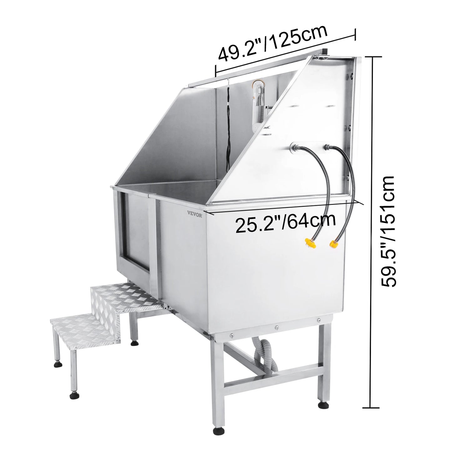 Dog Grooming Tub Stainless Steel Bath Station