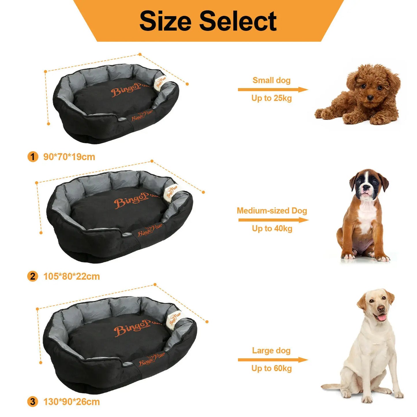 BINGOPAW Waterproof Orthopedic Dog Bed Mat Kennel Washable